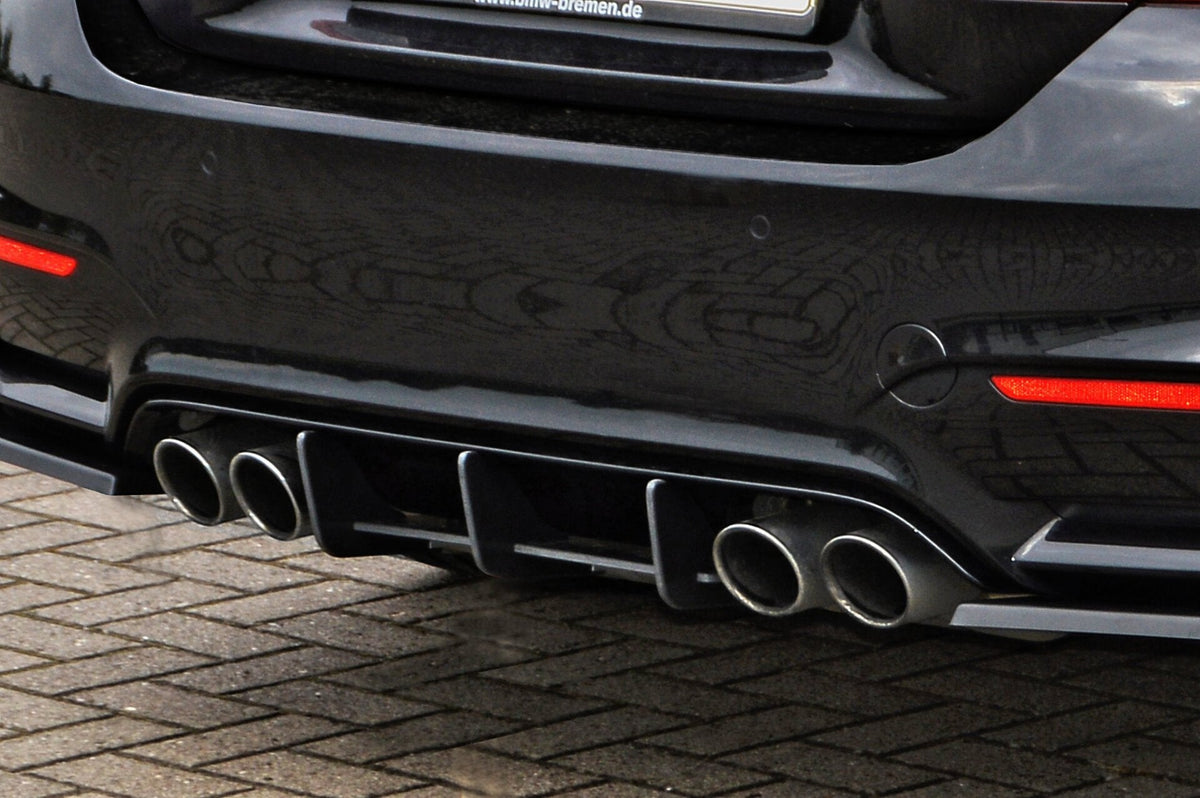 Diffusoreinsatz für BMW M3/M4 F80/F82/F83, Ingo Noak Tuning, sportliches Heckeinsatzdesign, hochwertige Fahrzeugoptik