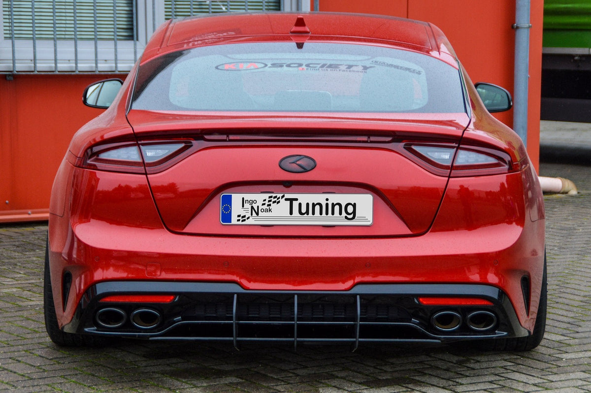 Gefräster Heckansatz für Kia Stinger CK von Ingo Noak Tuning, aus hochwertigem Material, zeigt das präzise design und die Passform.