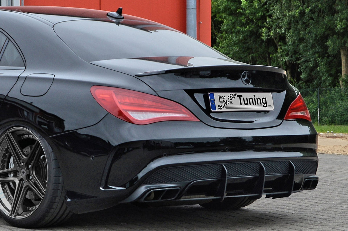 Heckansatz für Mercedes A45 AMG Vorfacelift ab 2012-2015, Ingo Noak Tuning, zeigt das Heckteil aus Kunststoff.