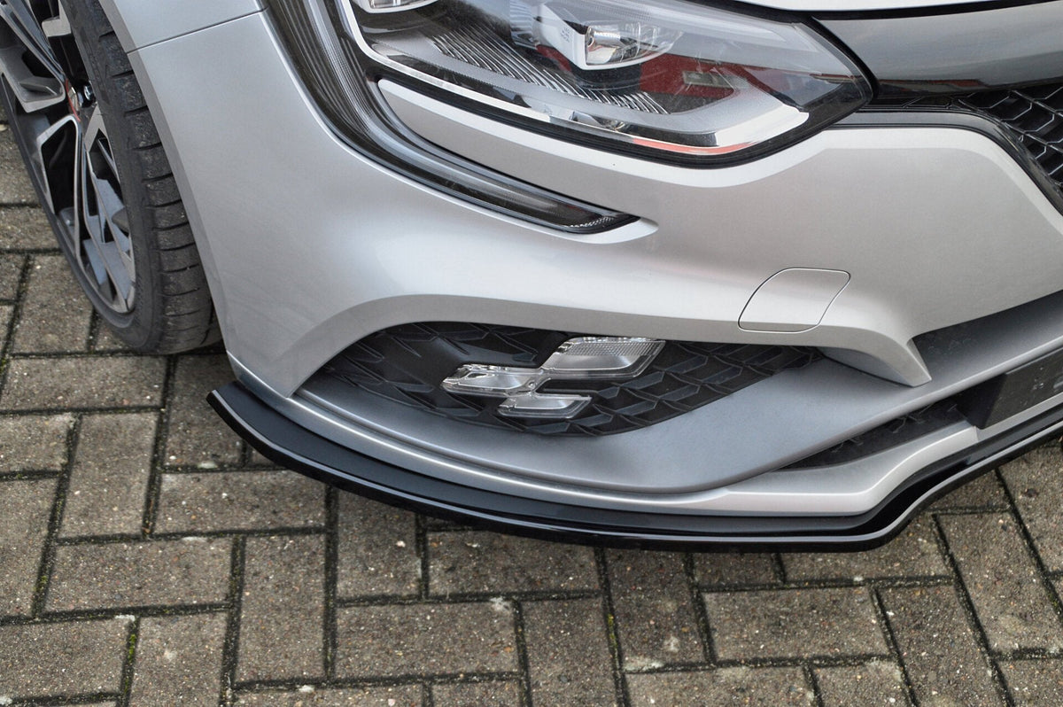 Frontspoilerlippe für Renault Megane 4 RS Facelift, Ingo Noak Tuning, aerodynamisches Auto-Upgrade, sichtbares Frontdesign.