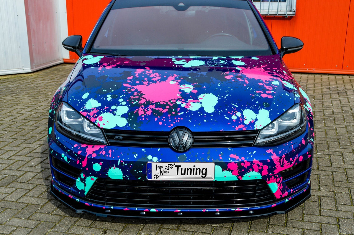 Frontspoilerlippe für VW Golf 7 R+ R-Line, Ingo Noak Tuning, aus stabilem Material sichtbar im Bild