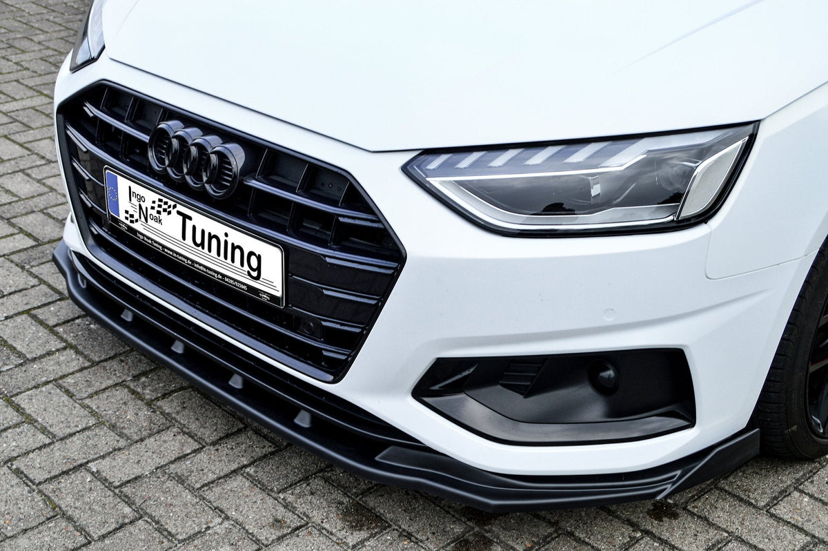 Frontspoilerlippe mit Wing für Audi A4 B9 Facelift ab 2019, Ingo Noak Tuning, aus hochwertigem Kunststoff, sportliches Design