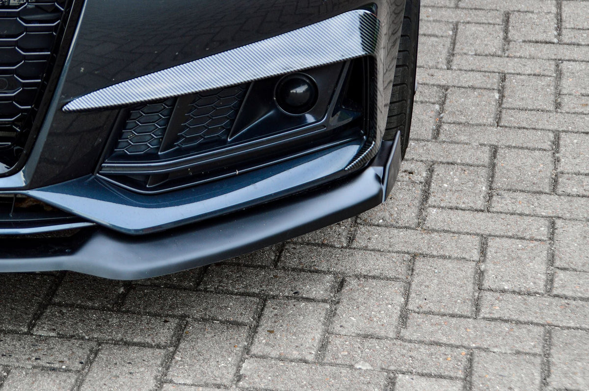 Frontspoilerlippe V2 mit Wings für Audi A4 S-Line S4 B9, Ingo Noak Tuning, sportliches Auto-Design, sichtbare Spoilerpartie