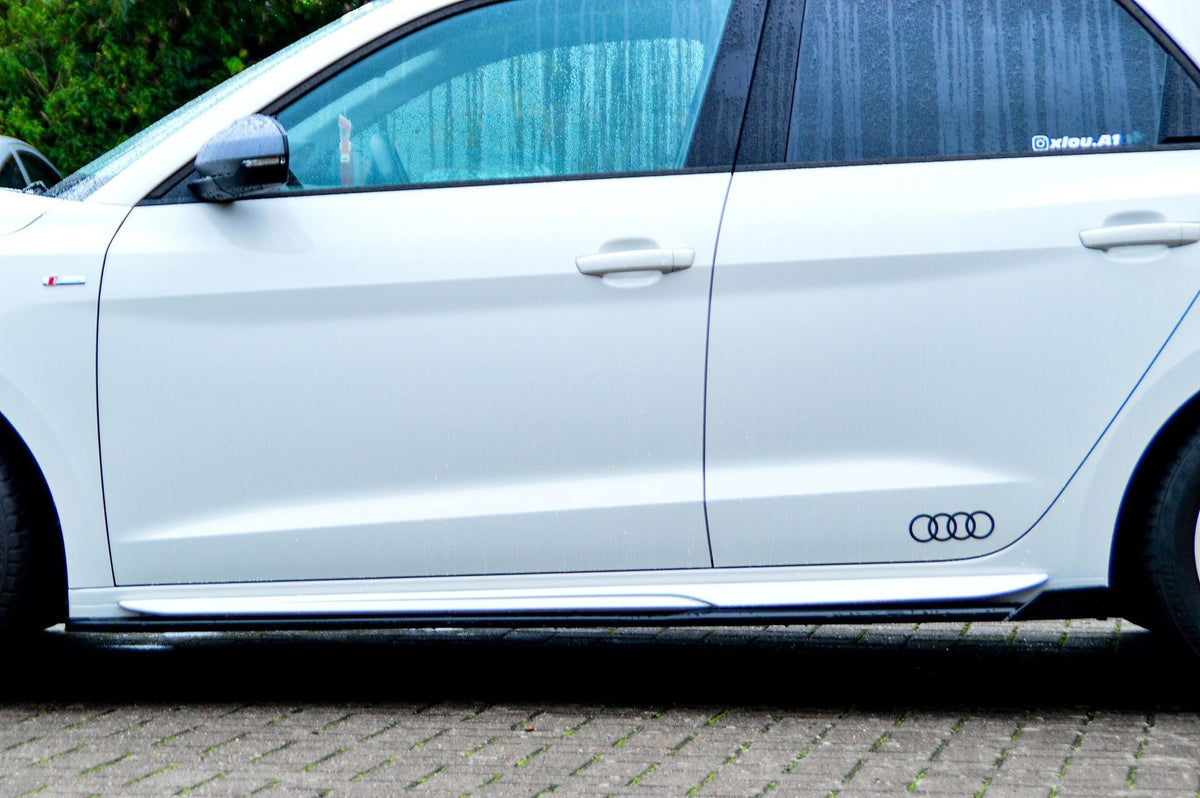 Seitenschweller mit Wings aus ABS für Audi A1 GB Sportback S-Line ab 2018, Ingo Noak Tuning, sichtbare Seitenverkleidung