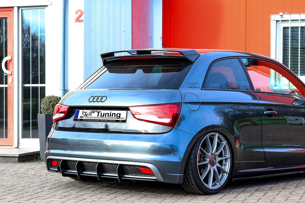 Racing Heckansatz Diffusor für Audi A1 8X S-Line, schwarz, aus Kunststoff, passend für Baujahr 2010-2014, von Ingo Noak Tuning