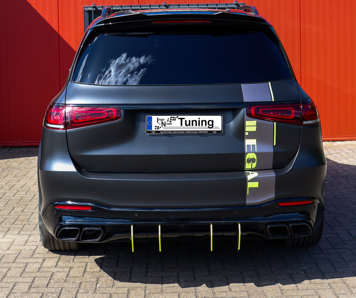 Gefräster Heckansatz mit Finnen für Mercedes GLS 63 AMG 4 Matic