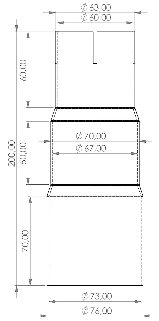Edelstahl Reduzierer 76mm > 70mm > 60mm zu VAG02 Verbindungsrohr 1.8-2.0 T(F)SI