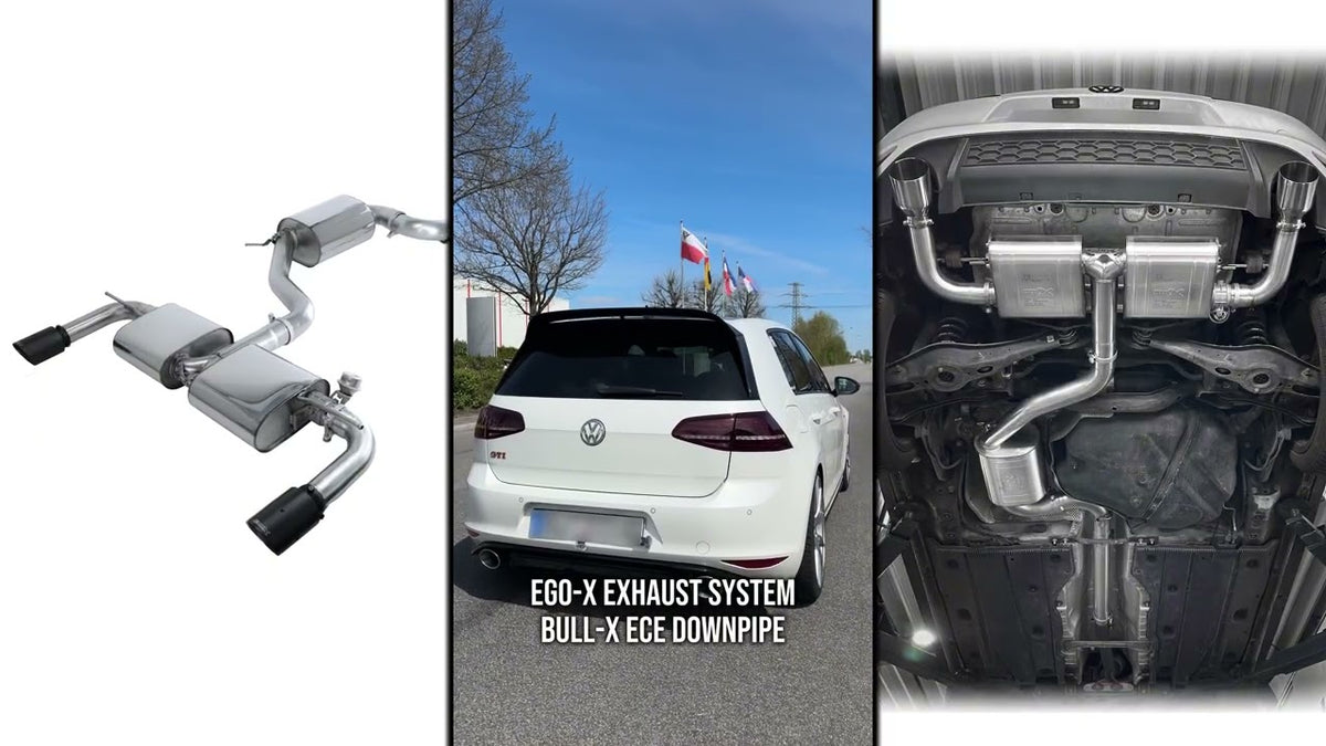 EGO-X/ Bull-X Valved Abgasanlage 3" VW Golf 7 GTI/CS, Seat Leon 5F Cupra 265/280/290 (mit ECE*)