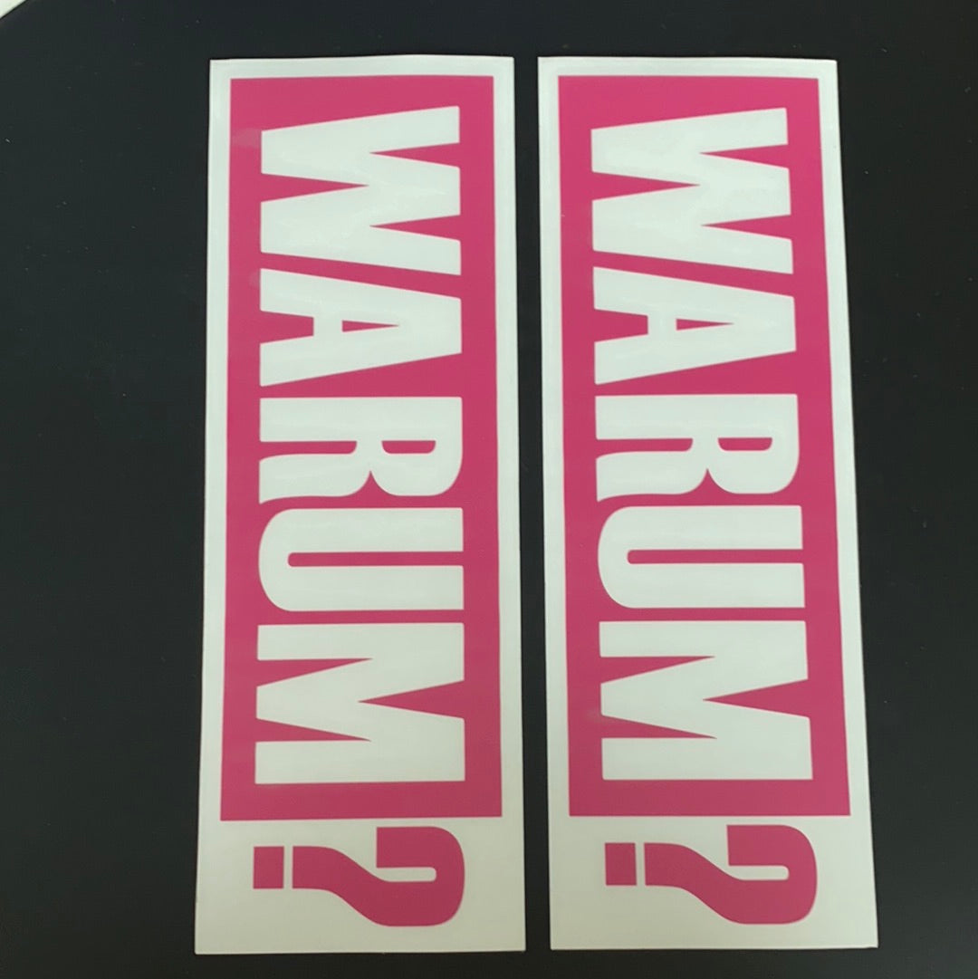 WARUM? AUFKLEBER 2 Stück