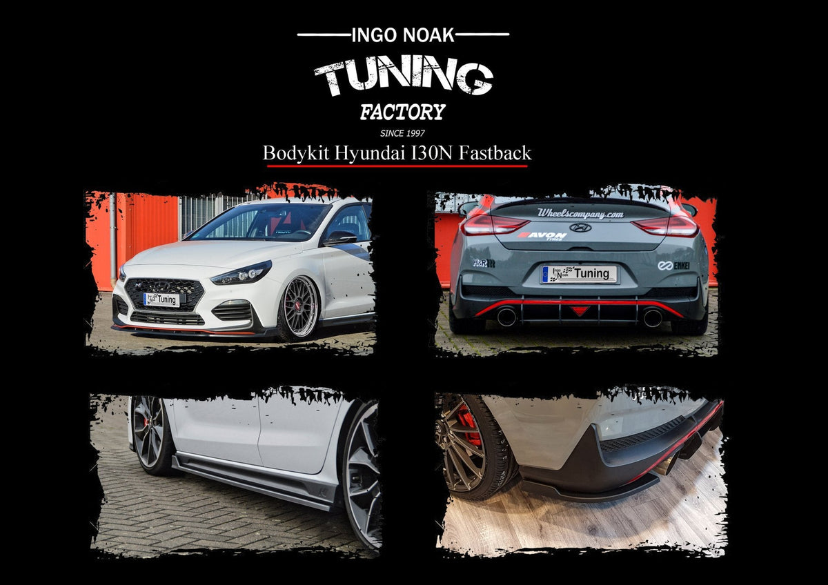 Ingo Noak Tuning Bodykit für Hyundai I30N Fastback ab 2017-2021, sichtbare Frontstoßstange und Seitenschweller