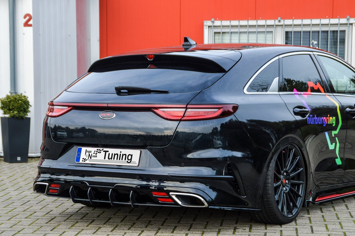 Heckdiffusor für Kia Pro Ceed ab 2018, Ingo Noak Tuning, silberfarbene Stoßstange mit Diffusor-Design