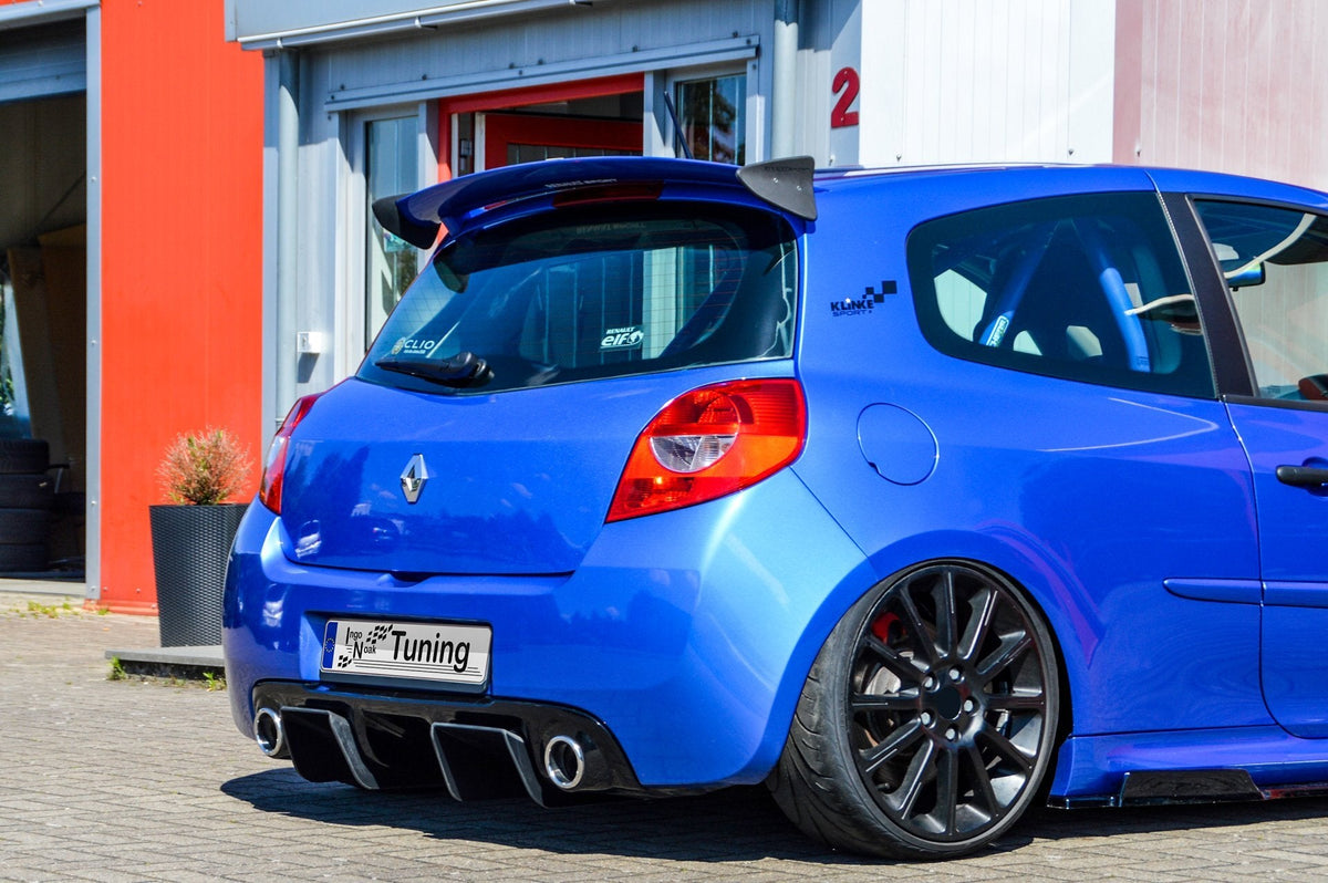 Gefräster Heckansatz Diffusor aus ABS für Renault Clio 3 Phase2 RS