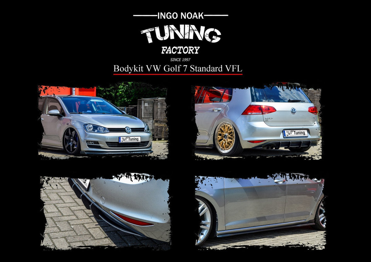 Bodykit für VW Golf 7 Standard von Ingo Noak Tuning, including Stoßstange, Seitenschweller und Heckdiffusor, in schwarzer Lackierung