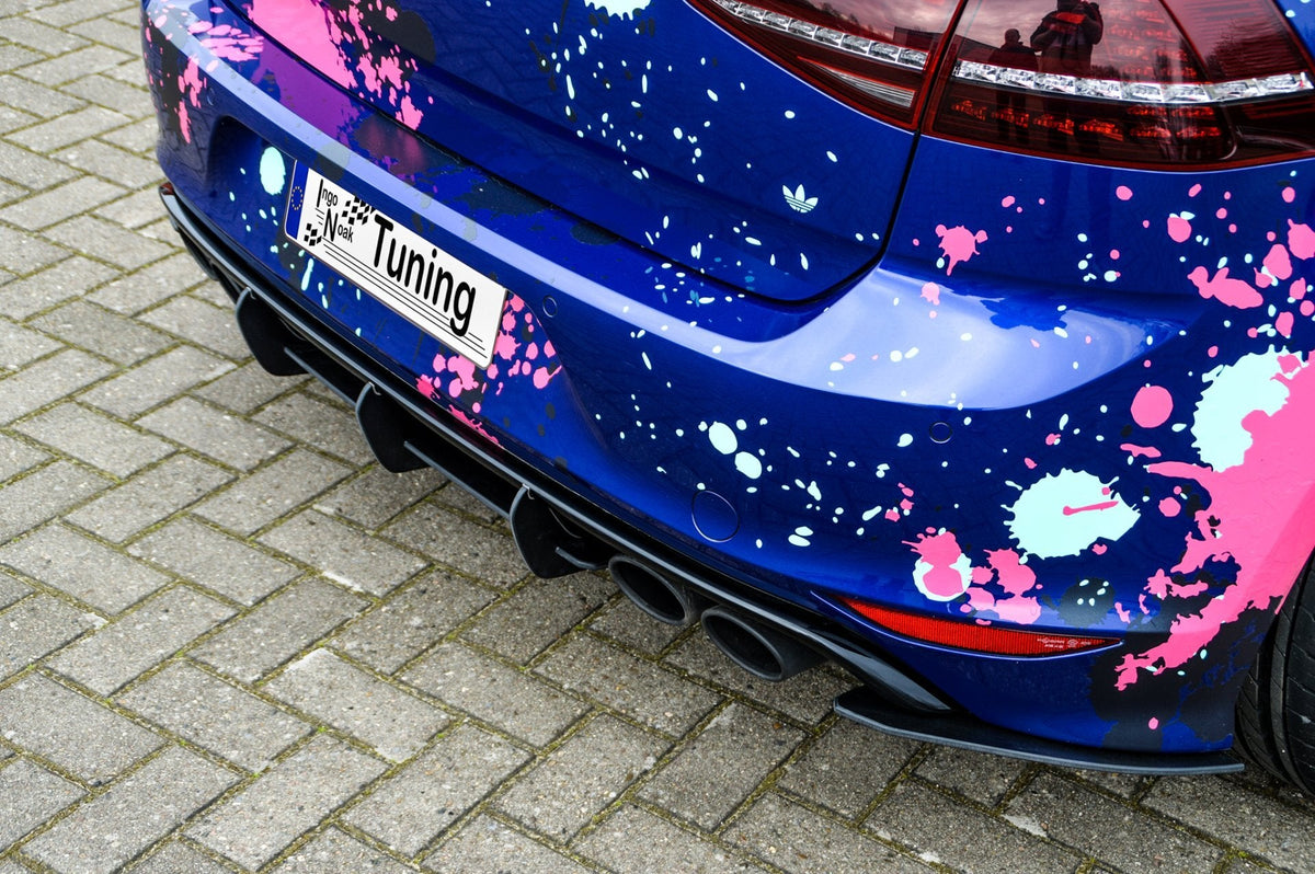 Racing Heckansatz Diffusor mit Seitenteilen für VW Golf 7 R Vorfacelift