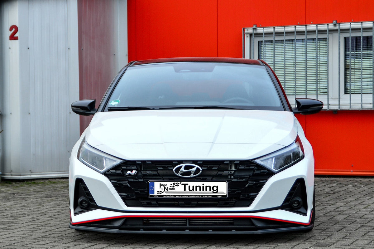 Frontspoilerlippe für Hyundai I20N Performance von Ingo Noak Tuning, sichtbar auf dem Bild.