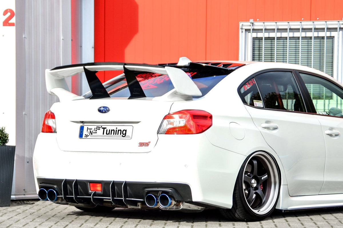 Gefräster Heckansatz Version 2 für Subaru Impreza WRX STi, Ingo Noak Tuning, zeigt detaillierte Fahrzeugabschlussteil.