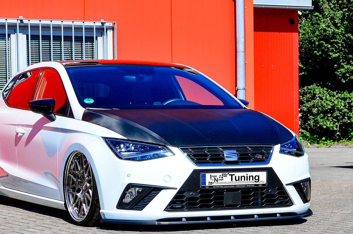 Vorderer Spoiler Cuplippe für Seat Ibiza 6F KJ Vorfacelift, Ingo Noak Tuning, zeigt das sportliche Frontdesign.