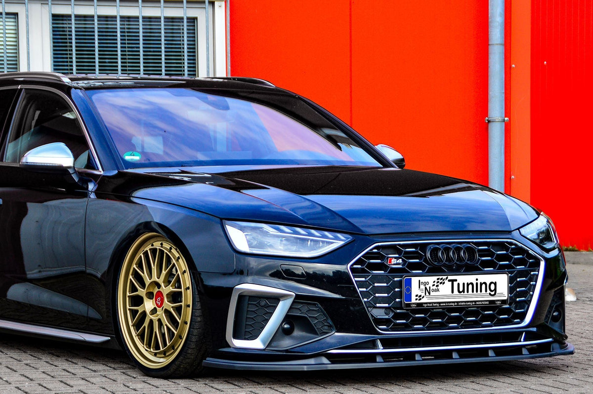 Vordere Spoilerlippe für Audi A4 S-Line und S4 B9 Facelift, Ingo Noak Tuning, aus Kunststoff, zeigt das aerodynamische Design