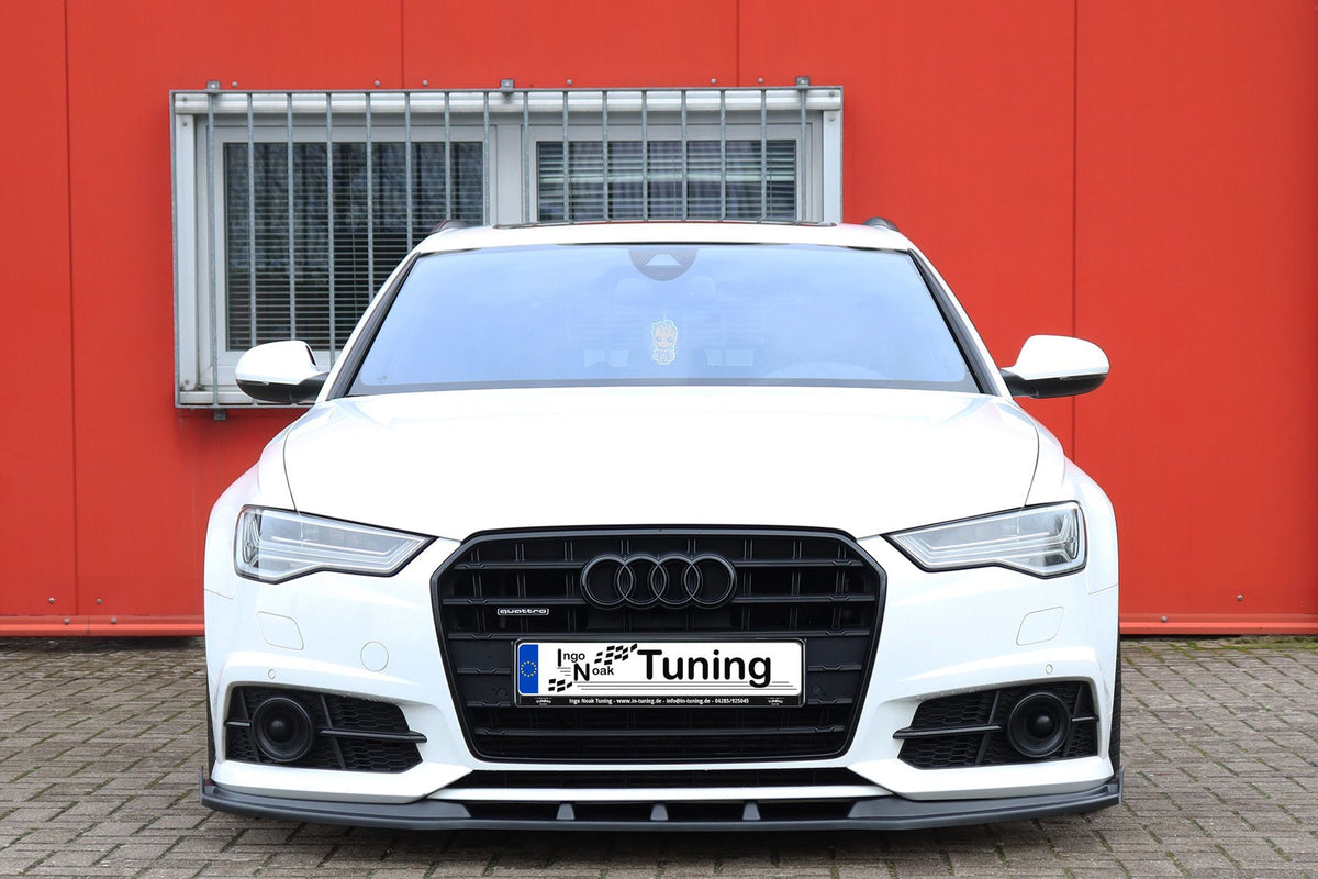 Frontspoilerlippe mit Wings für Audi A6 S-Line S6 4G C7, Ingo Noak Tuning, aus hochwertigen Kunststoff gefertigt