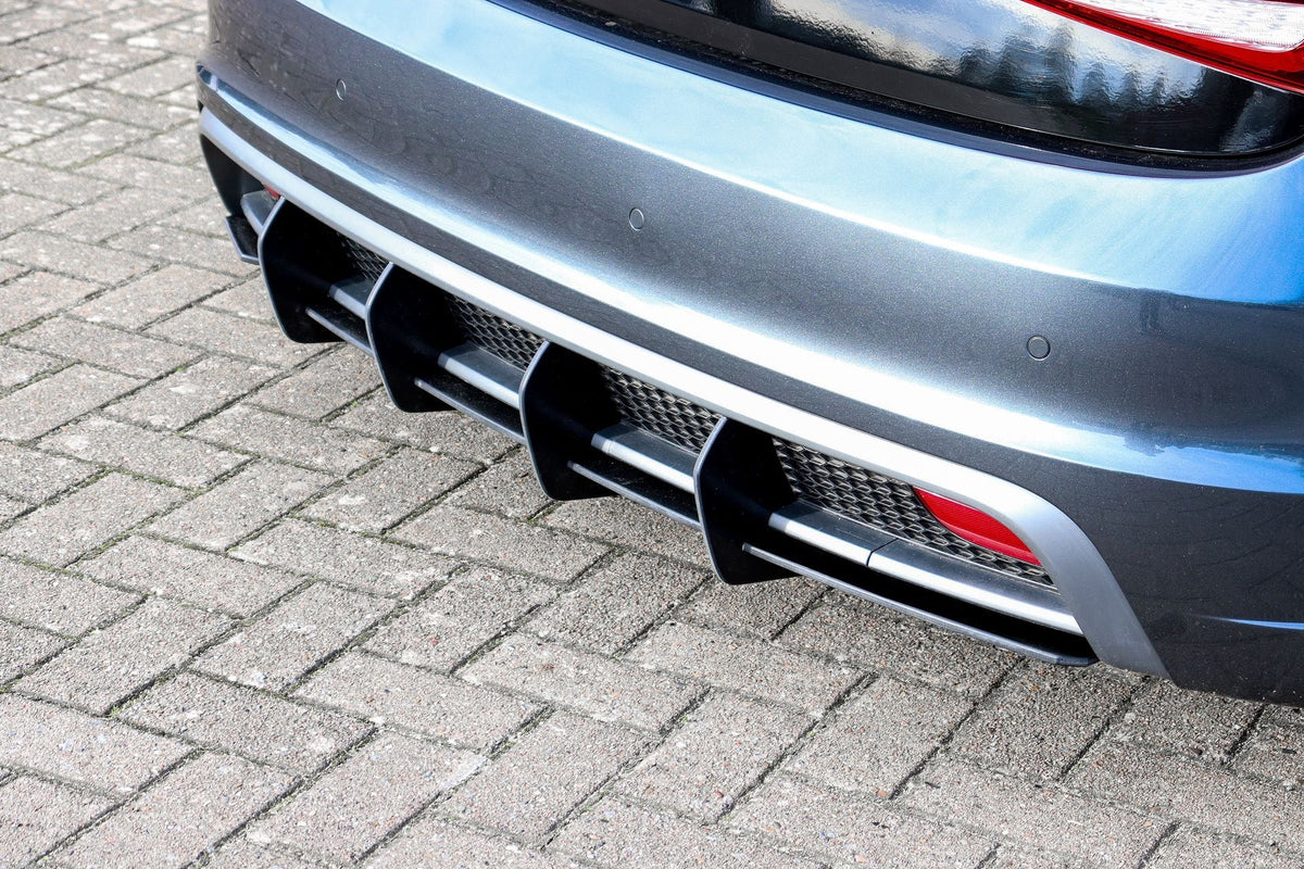 Racing Heckansatz Diffusor für Audi A1 8X S-Line, 2010-2014, in schwarzem Kunststoff, mit aerodynamischem Design.