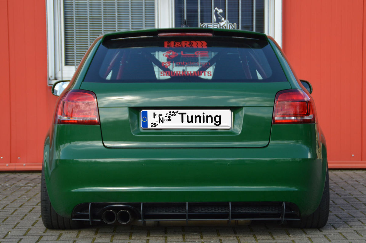 Gefräster Heckansatz für Audi A3 8P Facelift mit S-Line, Ingo Noak Tuning, aus hochwertigem Material, Detailaufnahme