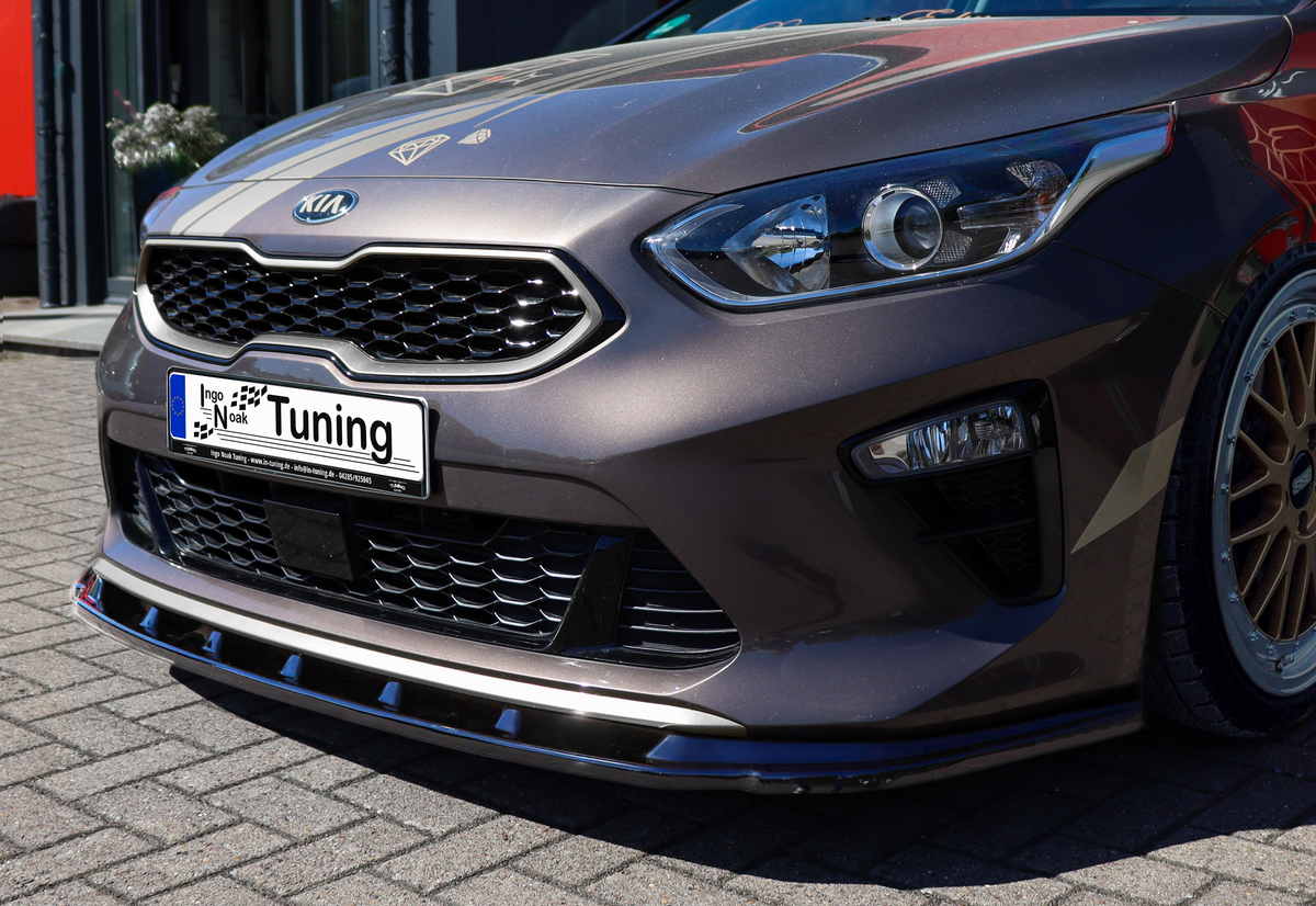 Vorderer Spoilerlippe für Kia Ceed CD Standard, Ingo Noak Tuning, aus ABS-Kunststoff, zeigt das aerodynamische Design.