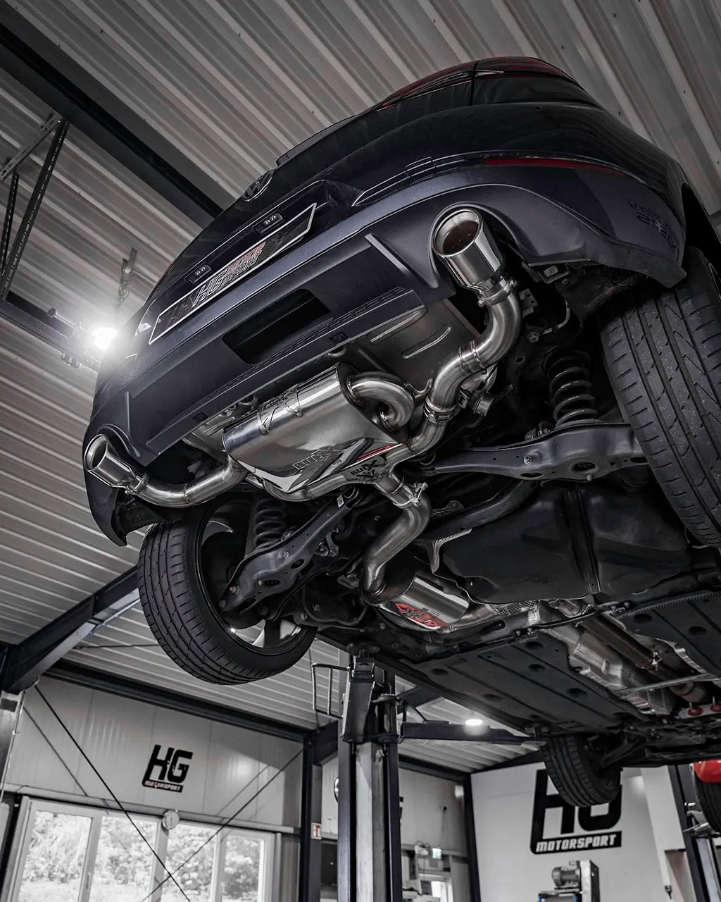 EGO-X Abgasanlage 3" VW Golf 7 GTI FL 245PS, Seat Leon 5F Cupra 300 FWD (mit ECE*)