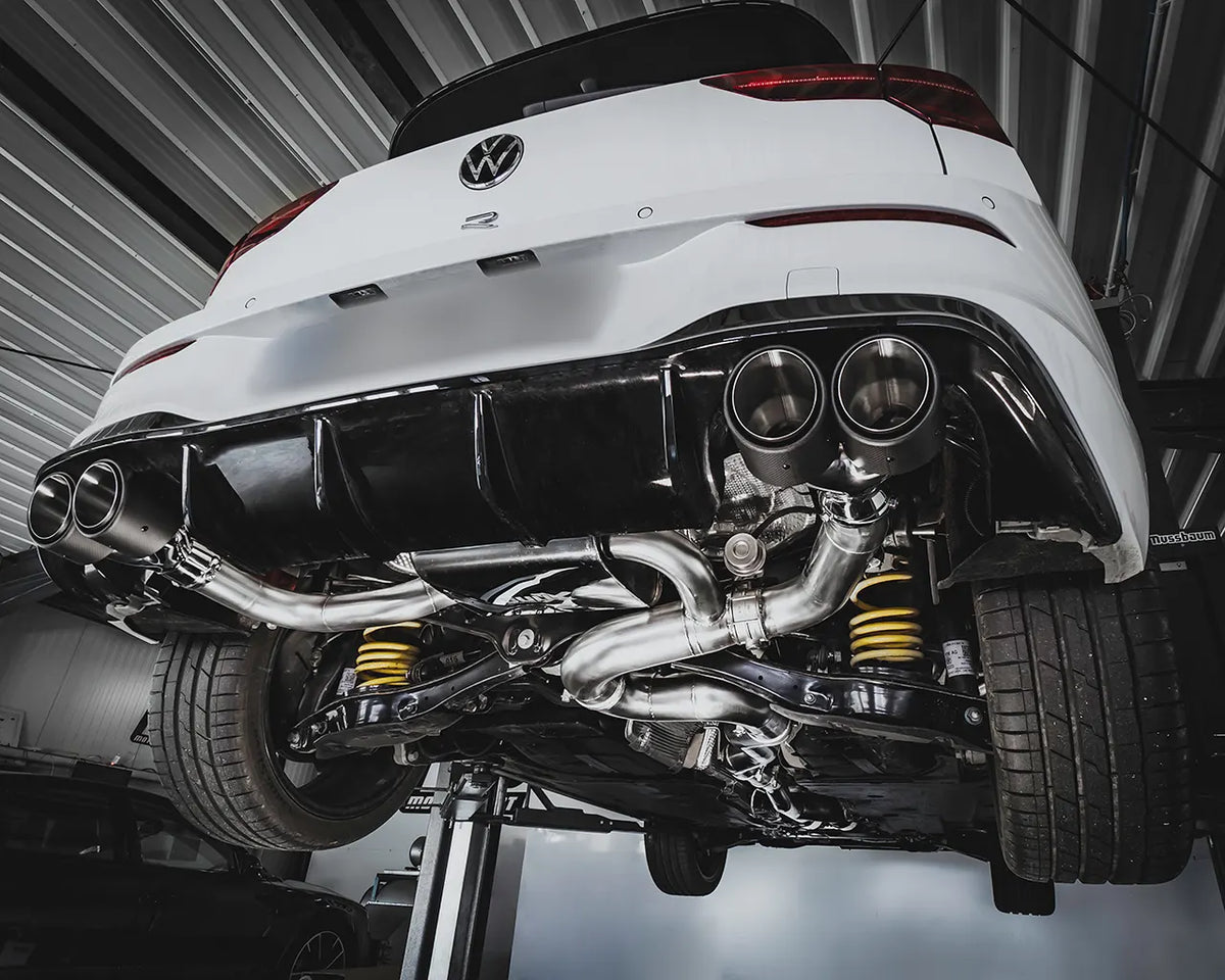 EGO-X Abgasanlage 3,5" VW Golf 8 R 320/333PS, Audi S3 8Y 310PS (82dB) inkl.Leistungssteigerung & Ein