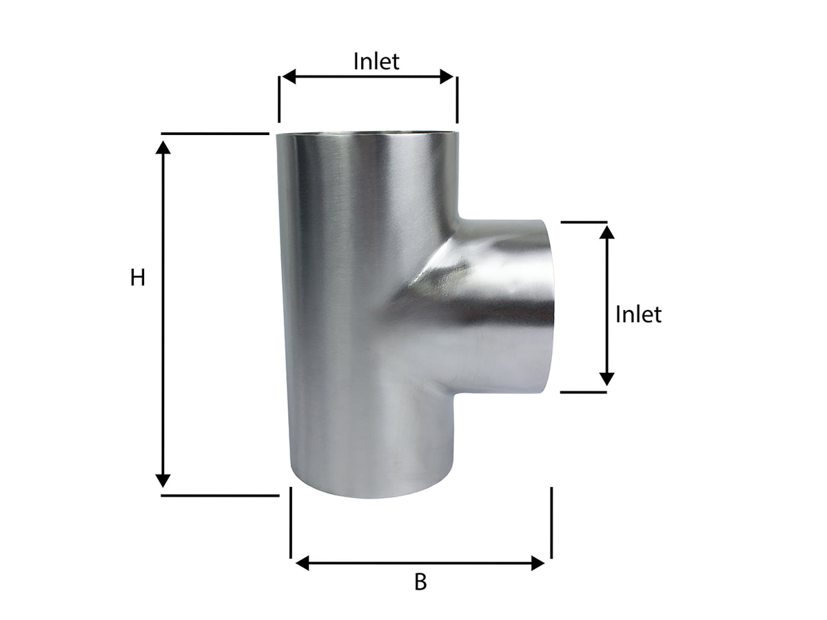 Edelstahl T-Stück 2mm Wandstärke