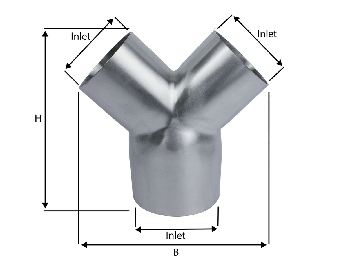 Edelstahl Y-Stück 2mm Wandstärke