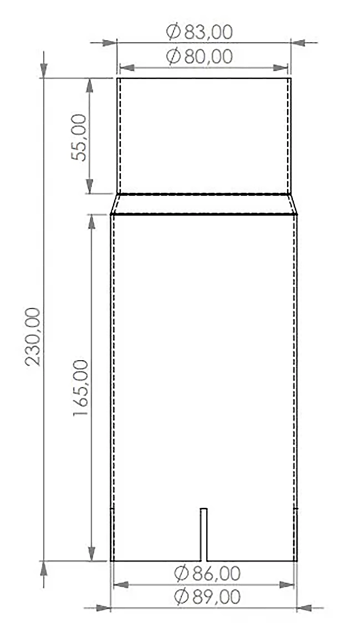 Edelstahl Reduzierer 89mm geschlitzt > 83mm Länge: 230mm EGO-X Frontadapter BMW M140i OPF